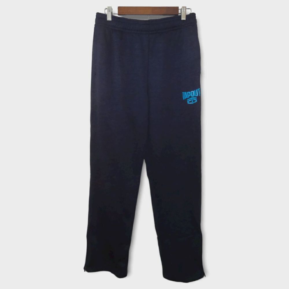 Tapout Men's Dark Blue Athletic Drawstring Zip Ankle Sweatpants Size M - Picture 2 of 8